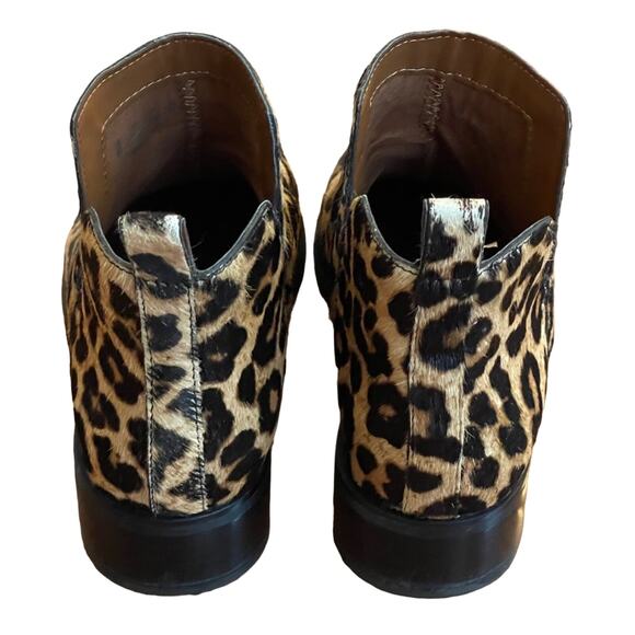 Franco Sarto Leopard Print Calf Hair Ankle Boot Tan Black Size 6 - Picture 3 of 8